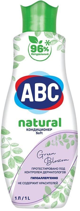Натуральный кондиционер для белья "АВС" ЗЕЛЕНЫЙ ЦВЕТОК 1л