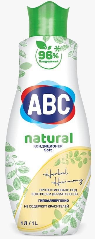 Натуральный кондиционер для белья "АВС" ГАРМОНИЯ ТРАВ 1л